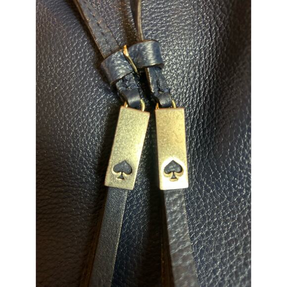 Kate Spade - Wilder Grey Soft Pebble - Navy - Leather Tassel Backpack